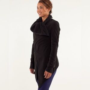 Lululemon Presence Of Mind Jacket Black Waterfall Wrap Sweater